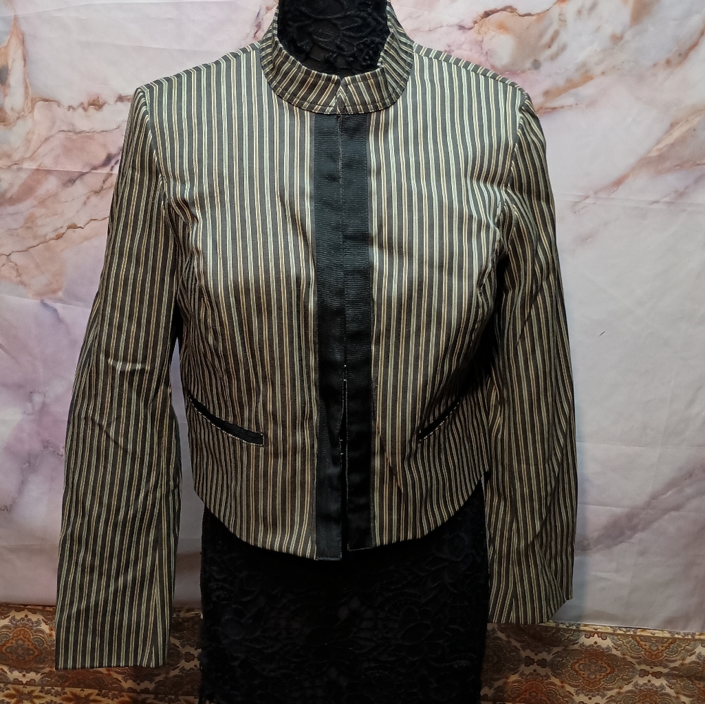 Isaac‎ Mizrahi Striped Clasp Blazer Jacket